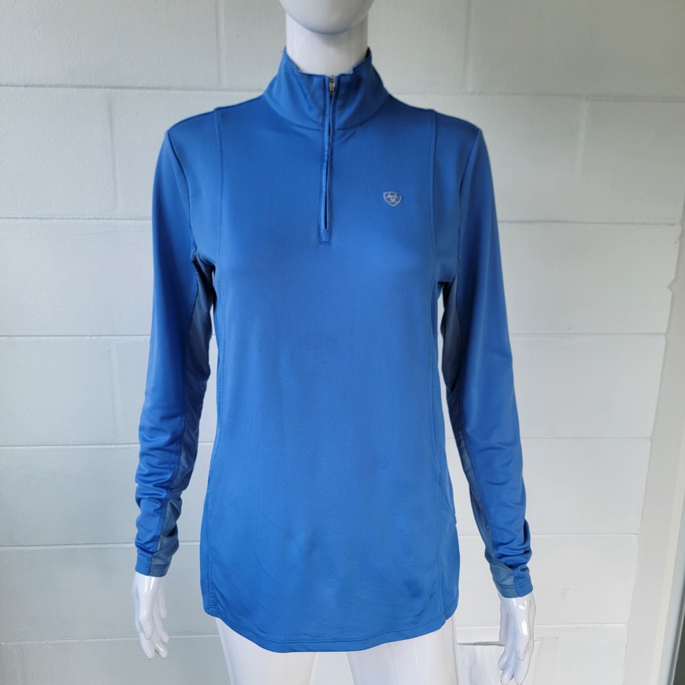 Ariat AriatTek Heat Series Sunstopper Blue Baselayer Women's M Equestrian Sporty